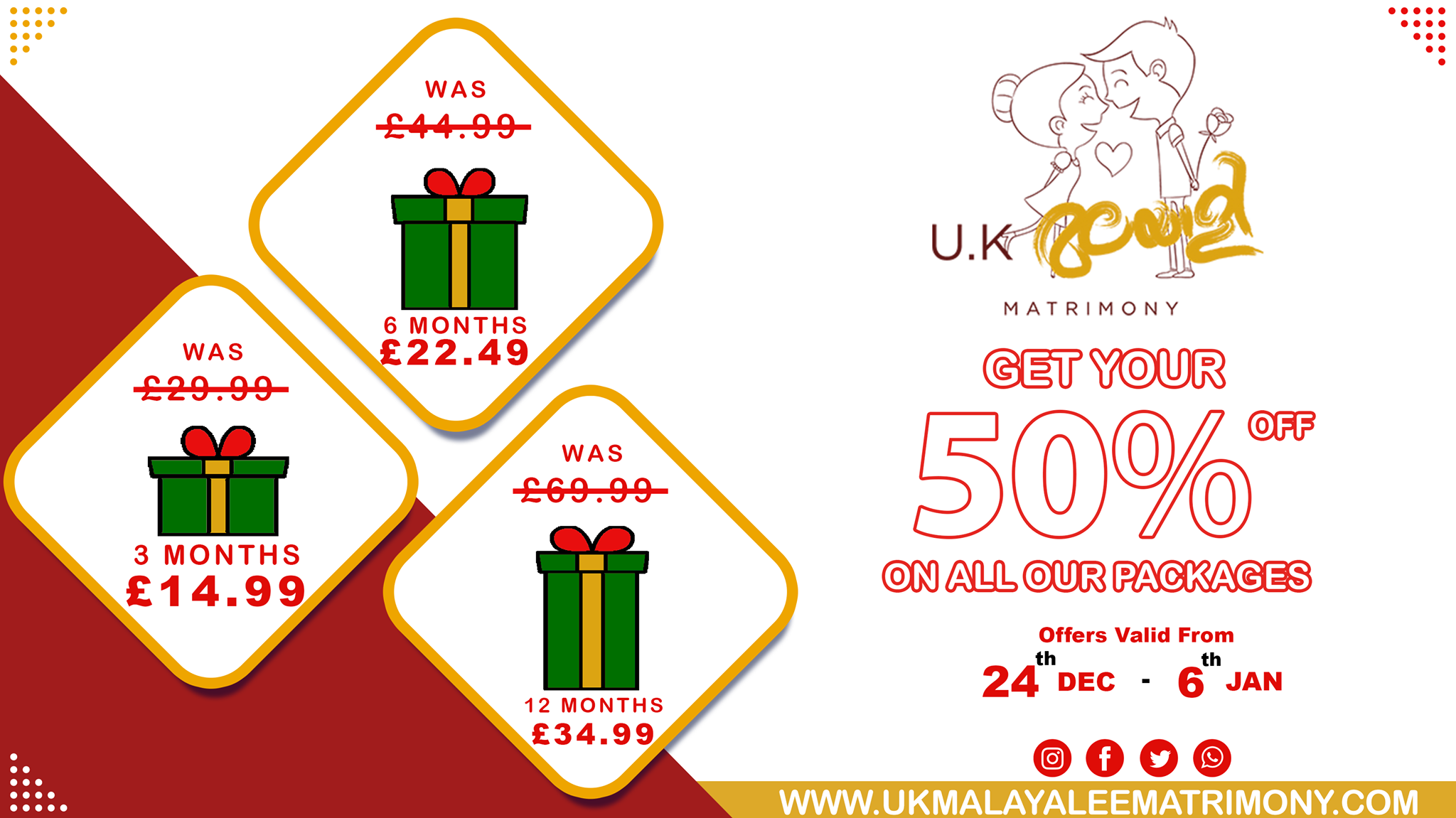 Christmas deals at UK Malayalee Matrimony